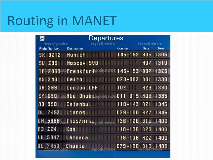 Routing in MANET 