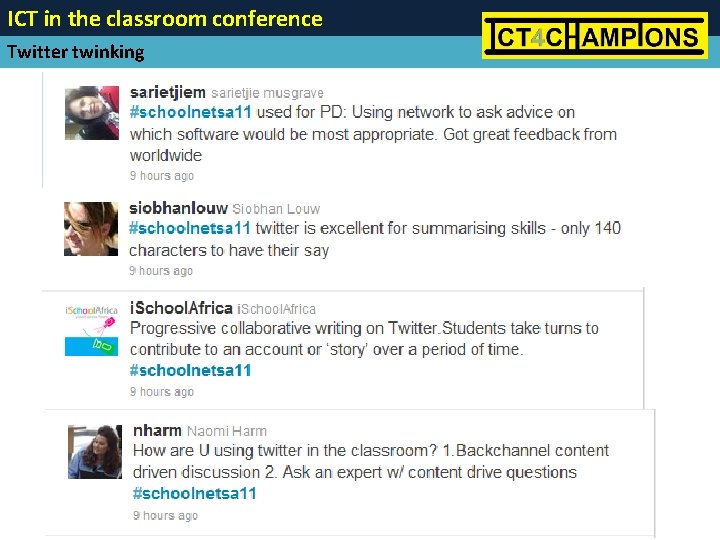 ICT in the classroom conference Twitter twinking 