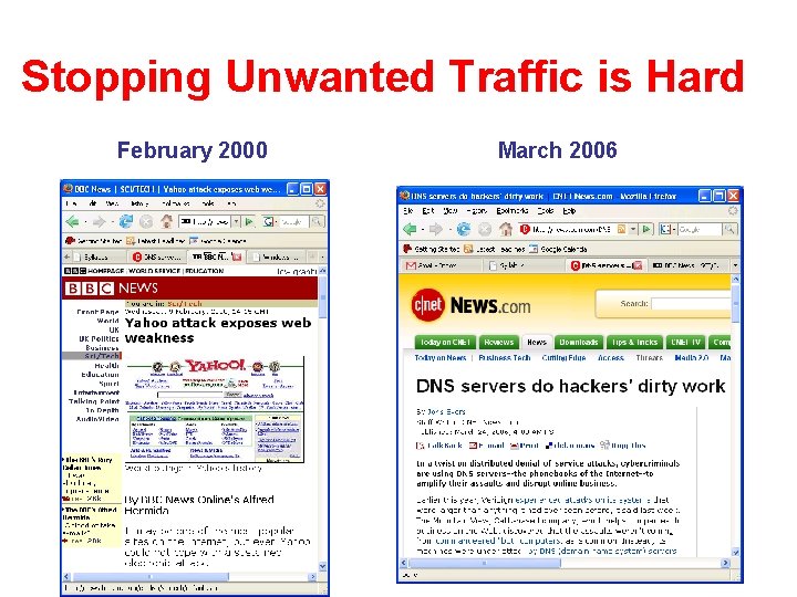 Stopping Unwanted Traffic is Hard February 2000 March 2006 