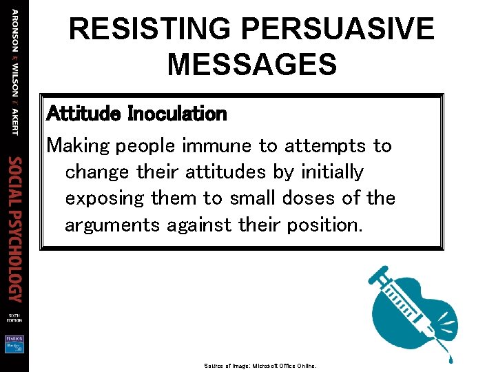 RESISTING PERSUASIVE MESSAGES Attitude Inoculation Making people immune to attempts to change their attitudes