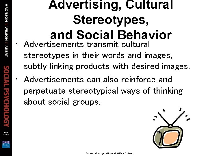 Advertising, Cultural Stereotypes, and Social Behavior • Advertisements transmit cultural stereotypes in their words