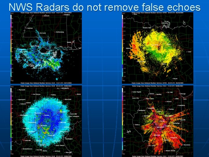 NWS Radars do not remove false echoes 