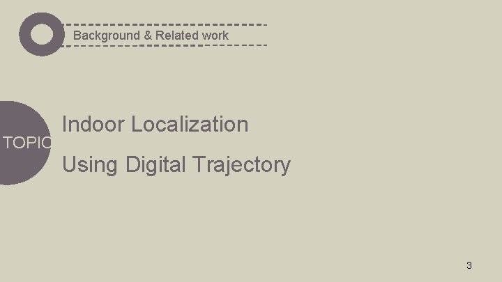 Background & Related work TOPIC Indoor Localization Using Digital Trajectory 3 