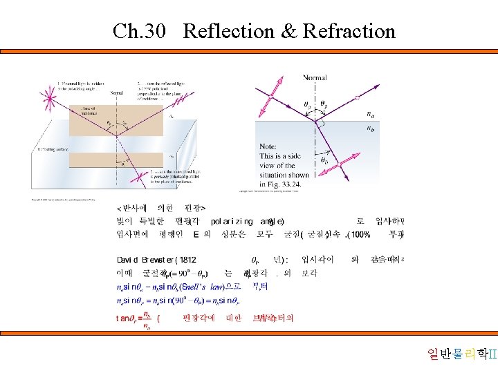 Ch. 30 Reflection & Refraction 일반물리학II 
