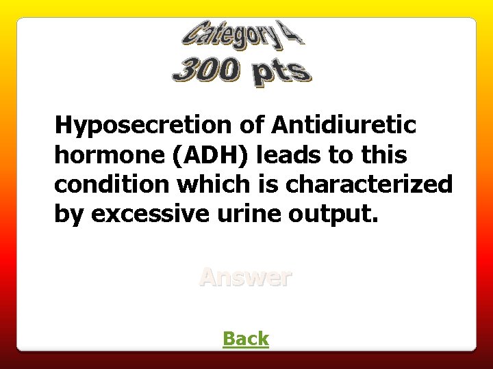 Hyposecretion of Antidiuretic hormone (ADH) leads to this condition which is characterized by excessive