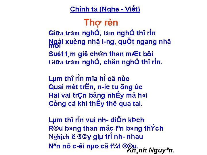 Chính tả (Nghe Viết) Thợ rèn Giữa trăm nghÒ, làm nghÒ thî rÌn Ngåi