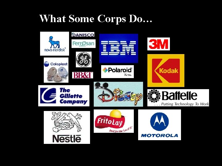 What Some Corps Do… 