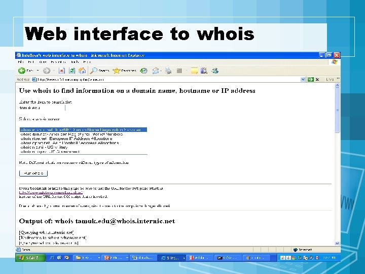 Web interface to whois 