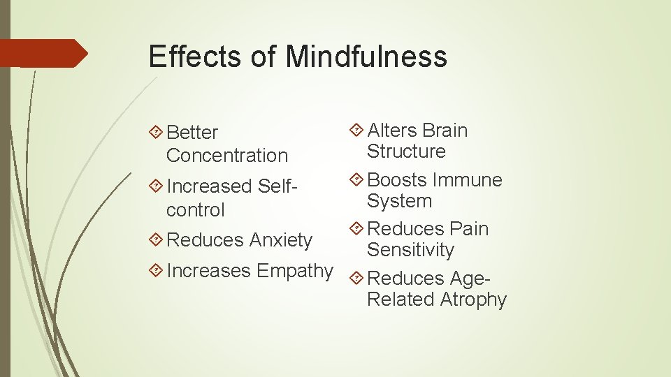 Effects of Mindfulness Alters Brain Structure Boosts Immune Increased Self. System control Reduces Pain