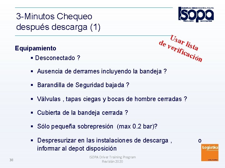 3 -Minutos Chequeo después descarga (1) Usa de v r lis erif ta icac