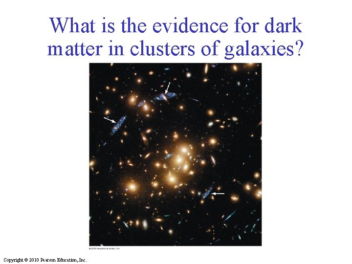 What is the evidence for dark matter in clusters of galaxies? Copyright © 2010