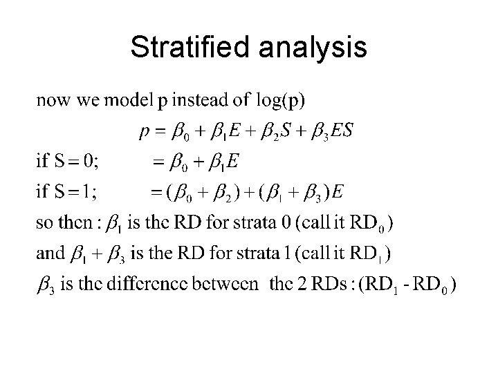 Stratified analysis 