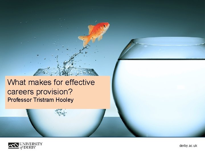 What makes for effective careers provision? Professor Tristram Hooley derby. ac. uk 