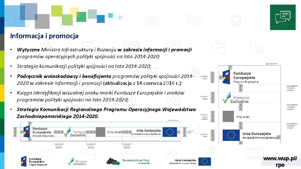 Informacja i promocja • Wytyczne Ministra Infrastruktury i Rozwoju w zakresie informacji i promocji