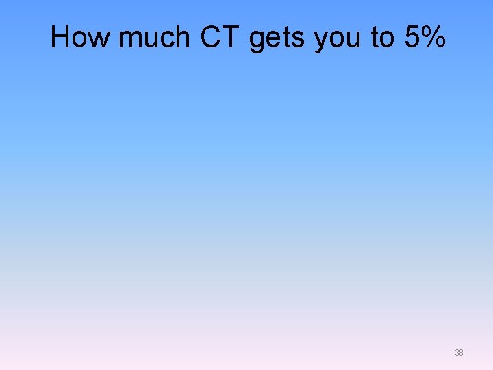 How much CT gets you to 5% 38 