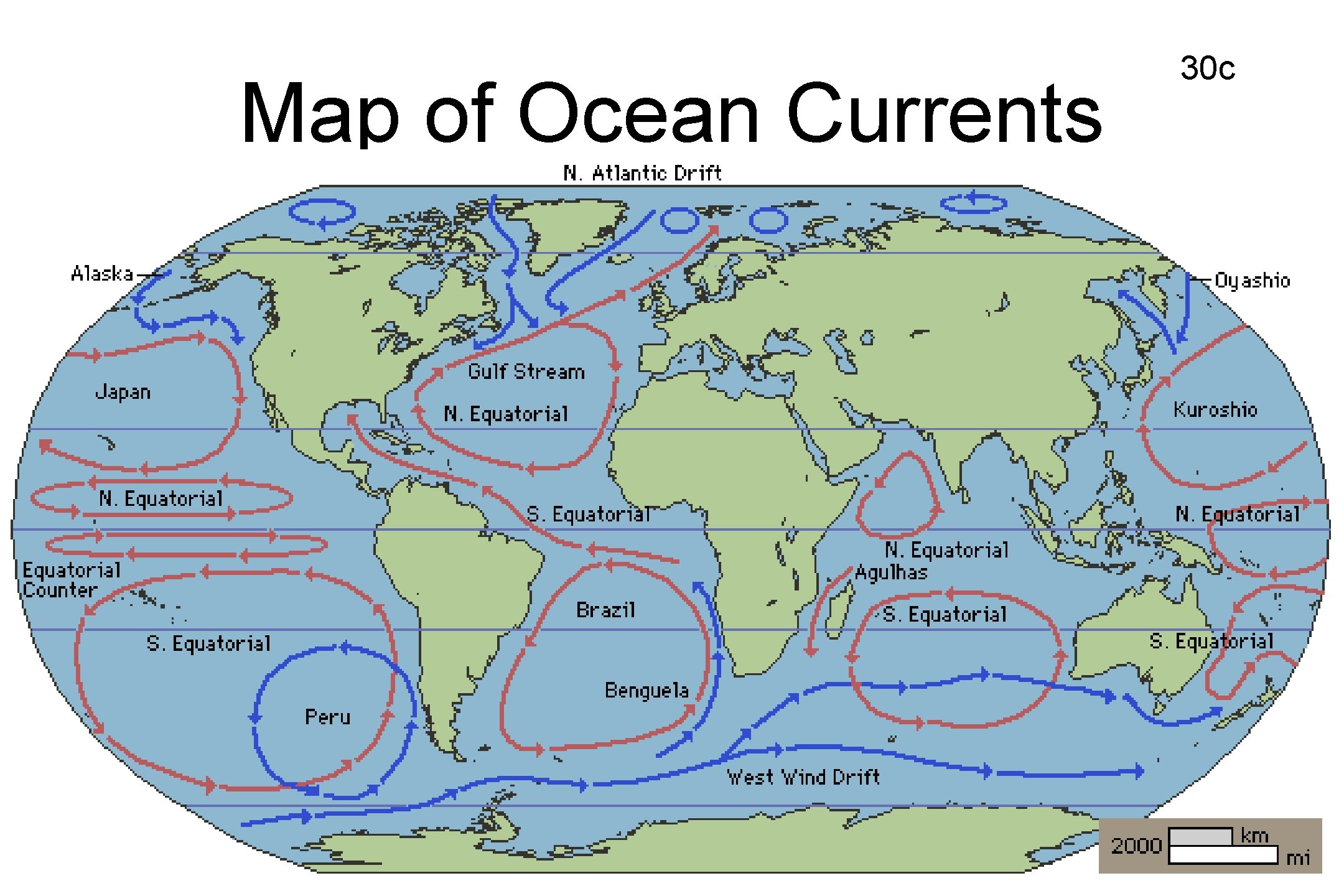 Map of Ocean Currents 30 c 