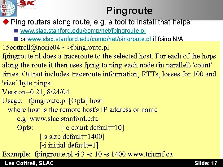 Pingroute u Ping routers along route, e. g. a tool to install that helps: