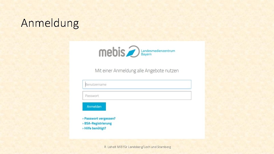 Anmeldung R. Loheit Mi. B für Landsberg/Lech und Starnberg 