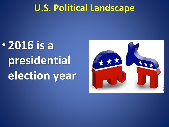 U. S. Political Landscape • 2016 is a presidential election year 