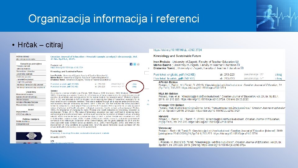 Organizacija informacija i referenci • Hrčak – citiraj 