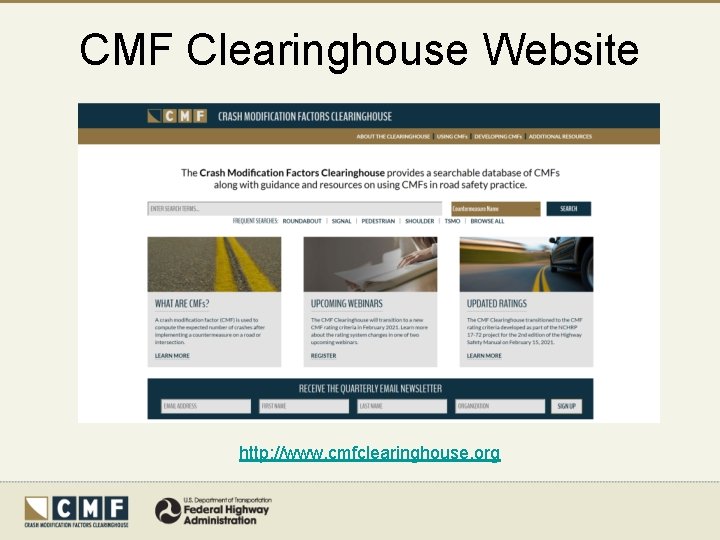 CMF Clearinghouse Website http: //www. cmfclearinghouse. org 
