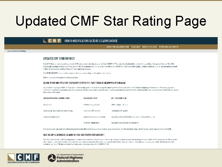 Updated CMF Star Rating Page 