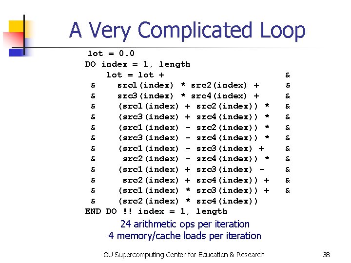 A Very Complicated Loop lot = 0. 0 DO index = 1, length lot