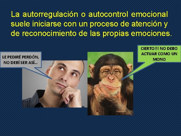 La autorregulación o autocontrol emocional suele iniciarse con un proceso de atención y de