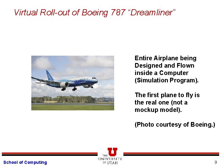 Virtual Roll-out of Boeing 787 “Dreamliner” Entire Airplane being Designed and Flown inside a