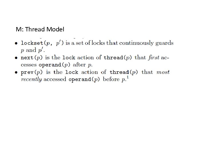 M: Thread Model 