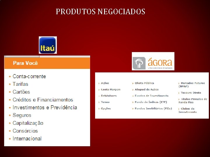 PRODUTOS NEGOCIADOS 