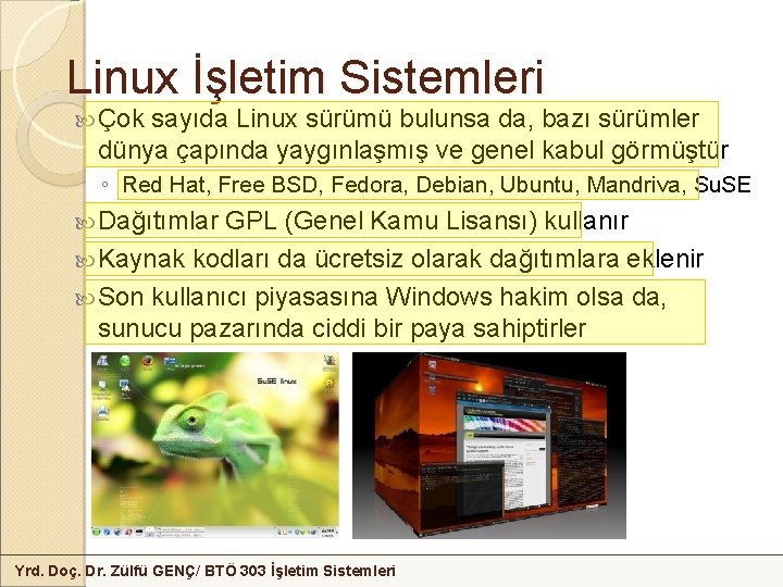 Linux İşletim Sistemleri Çok sayıda Linux sürümü bulunsa da, bazı sürümler dünya çapında yaygınlaşmış