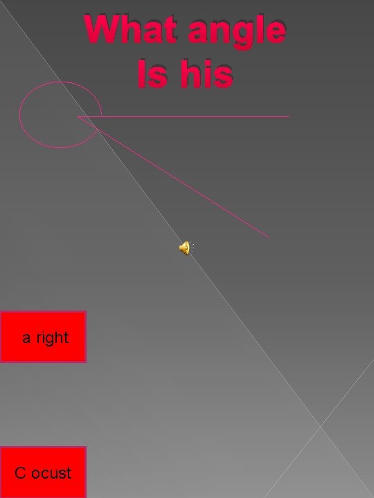 What angle Is his a right C ocust 