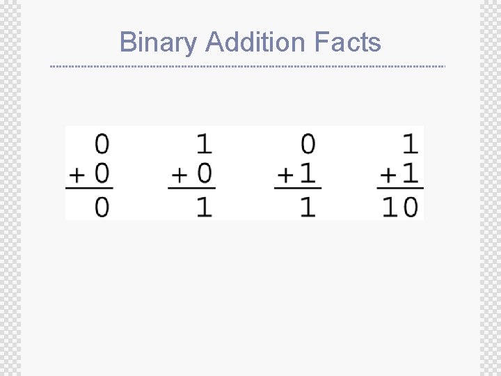 Binary Addition Facts 