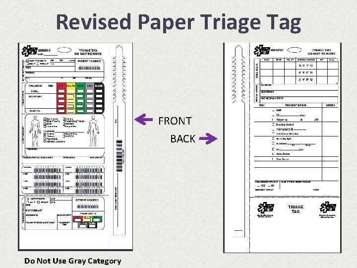 Revised Paper Triage Tag FRONT BACK Do Not Use Gray Category 