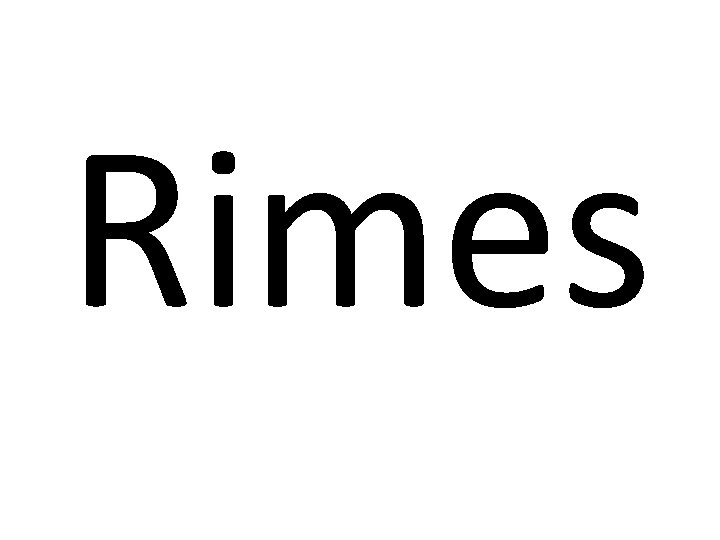 Rimes 