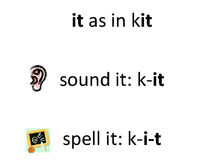 it as in kit sound it: k-it spell it: k-i-t 