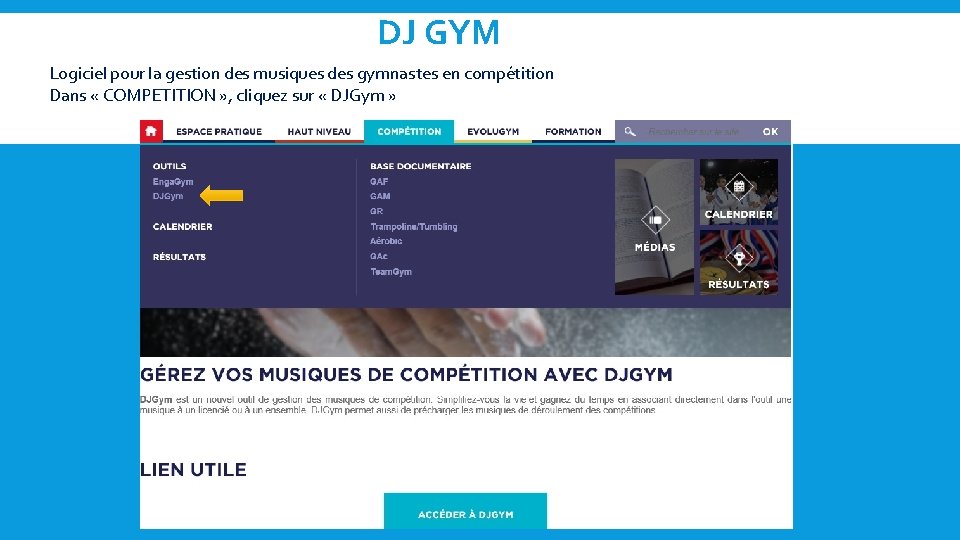 DJ GYM Logiciel pour la gestion des musiques des gymnastes en compétition Dans «