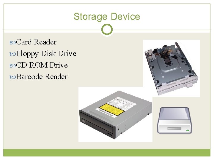 Storage Device Card Reader Floppy Disk Drive CD ROM Drive Barcode Reader 