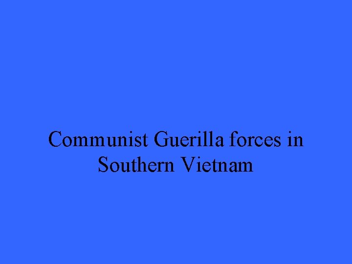 Communist Guerilla forces in Southern Vietnam 