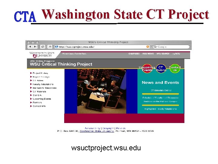 CTA Washington State CT Project wsuctproject. wsu. edu 