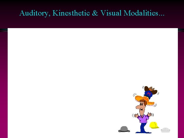Auditory, Kinesthetic & Visual Modalities. . . 