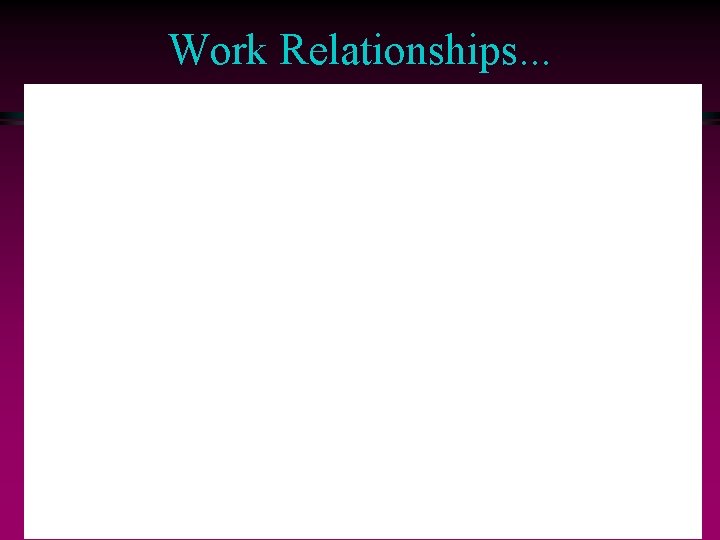 Work Relationships. . . 