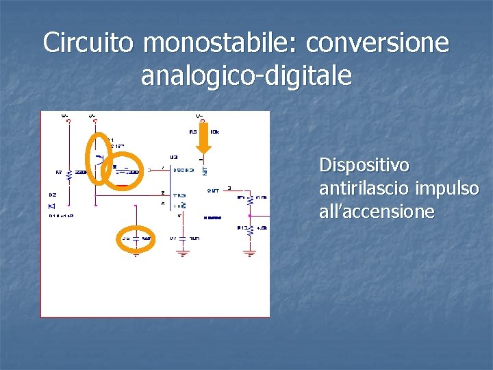 Circuito monostabile: conversione analogico-digitale Dispositivo antirilascio impulso all’accensione 