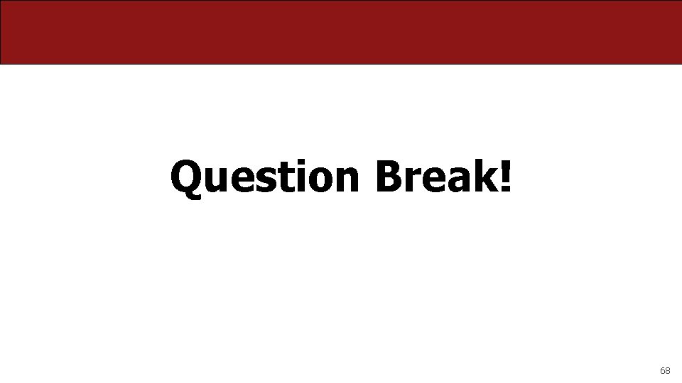Question Break! 68 