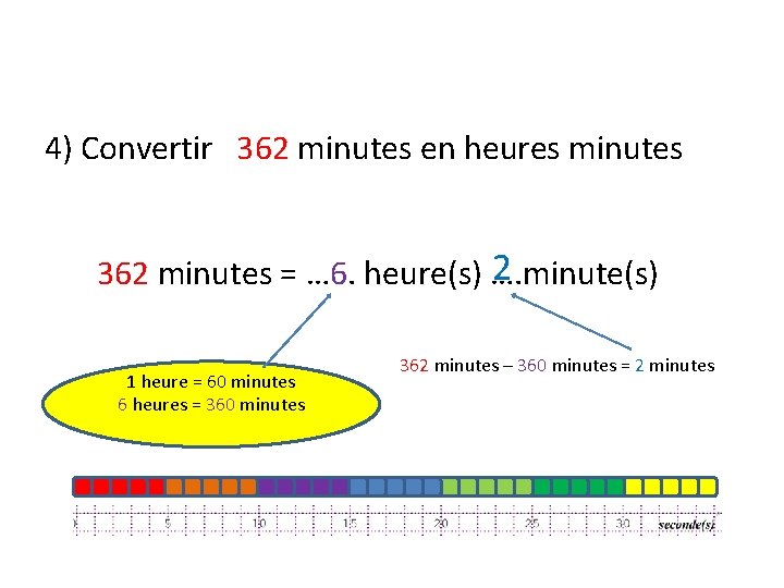 4) Convertir 362 minutes en heures minutes 2 362 minutes = … 6. heure(s)