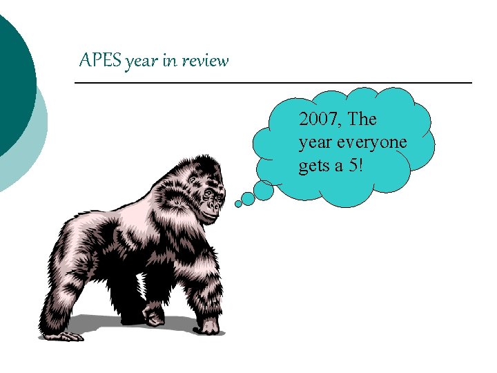 APES year in review 2007, The year everyone gets a 5! 
