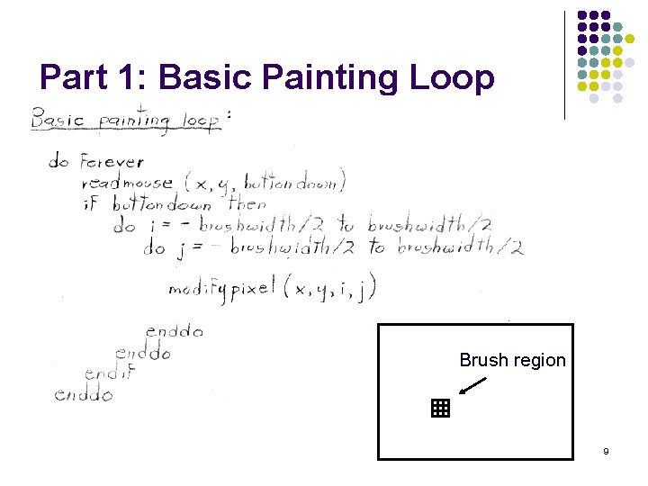 Part 1: Basic Painting Loop Brush region 9 