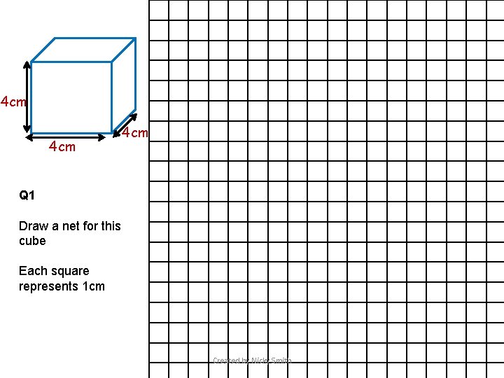4 cm 4 cm Q 1 Draw a net for this cube Each square