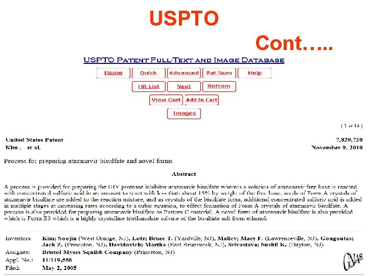 USPTO Cont…. . 37 